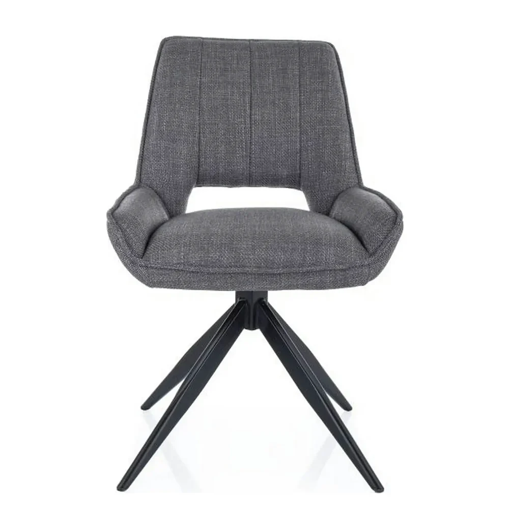 Scaun rotativ TELLO - 54x46x84 cm, gri/negru, stofa clasica/metal [2]
