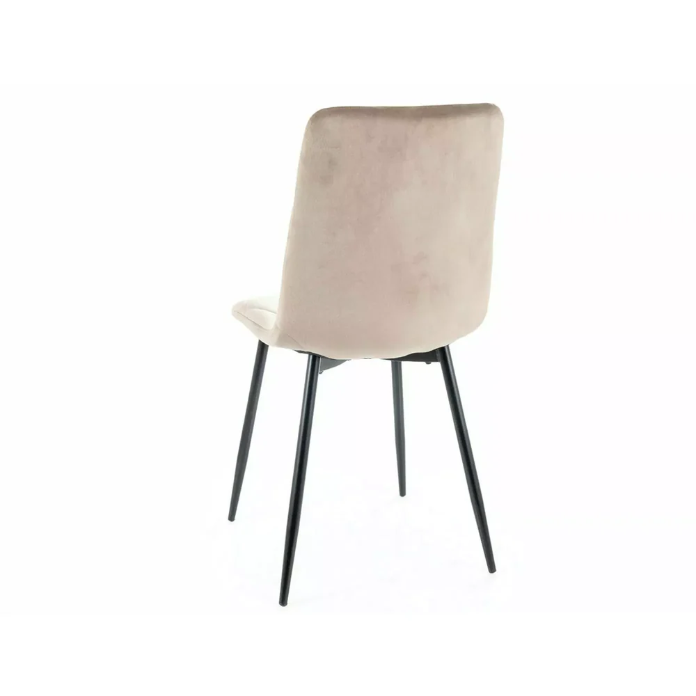Scaun TOM – 45x39x91 cm, bej / negru, stofă catifelată / metal [2]