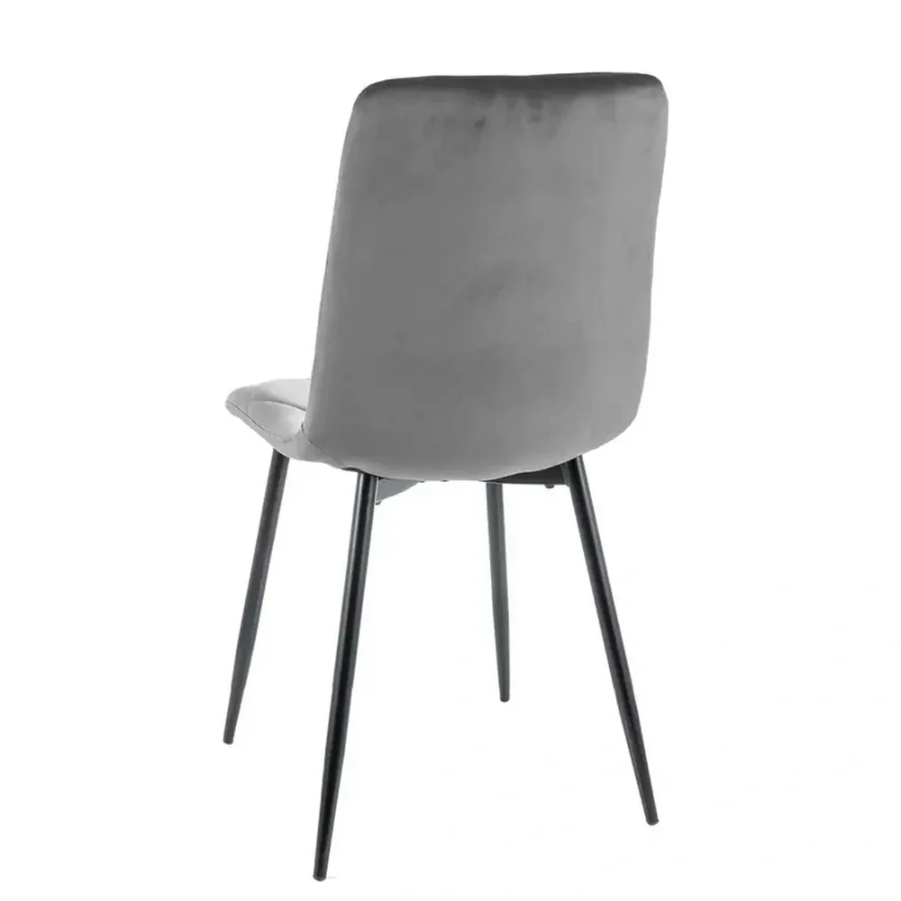 Scaun TOM – 45x39x91 cm, gri / negru, stofă catifelată / metal [2]