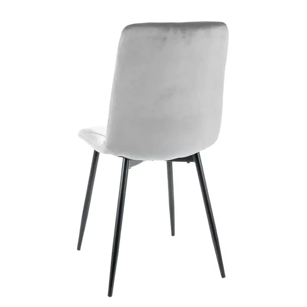 Scaun TOM – 45x39x91 cm, gri deschis/ negru, stofă catifelată / metal - Copie [2]
