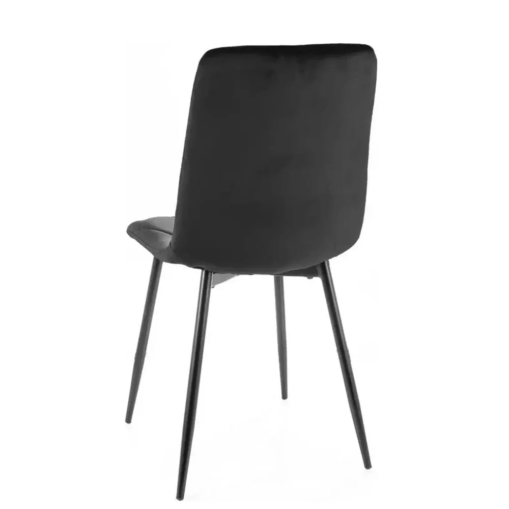Scaun TOM – 45x39x91 cm, negru, stofă catifelată / metal [2]