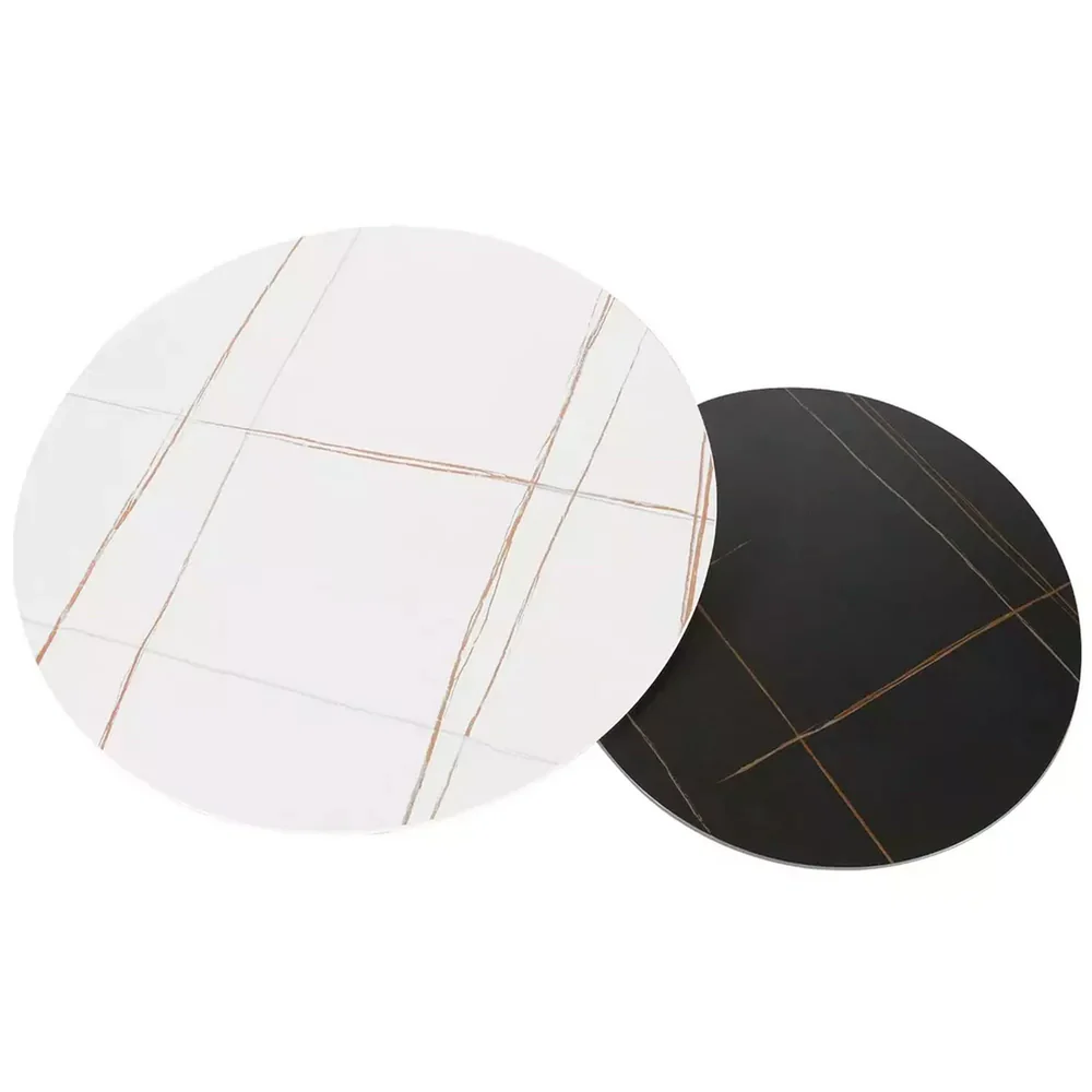 Set 2 masute FERRANTE B - 80 x 42 cm/60 x 38 cm, alb/negru, ceramica/metal [4]