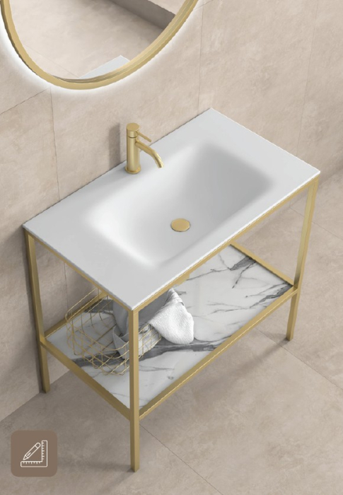 Set mobilier baie NEW TERRA 80 Oro Opaco /Classy White [2]