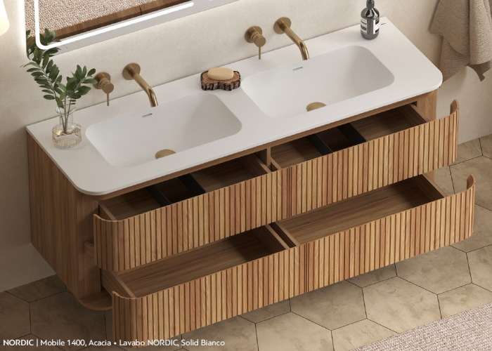 Set mobilier baie NORDIC 1400 - Acacia [2]