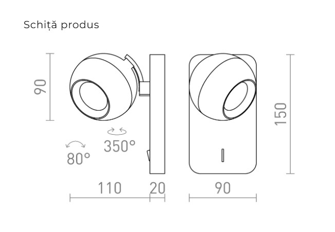 SIENA DE PERETE - spot luminos [3]