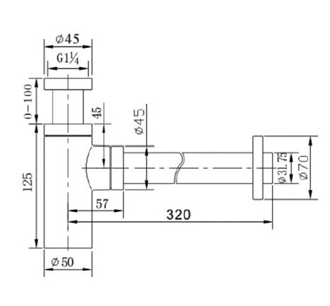 Sifon tip sticlă din alamă - LF9005 [2]