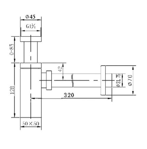 Sifon tip sticlă din alamă - LF9026 [2]