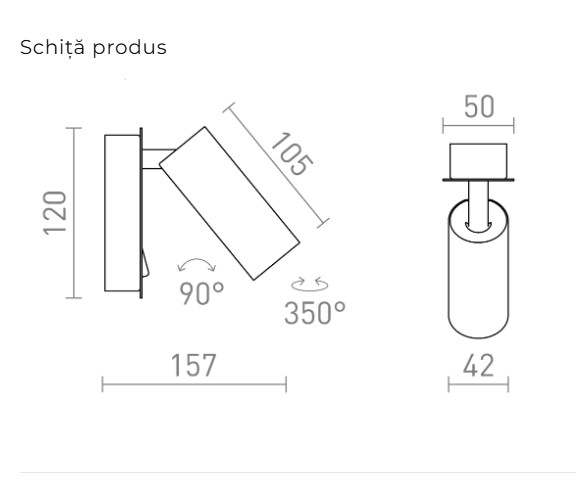 TAPIO - LED reflector pentru perete cu bază dreptunghiulară [4]