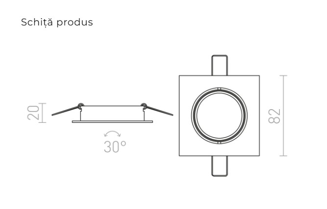 TOPIC SQ - Corp de iluminat pătrat, încastrat [3]