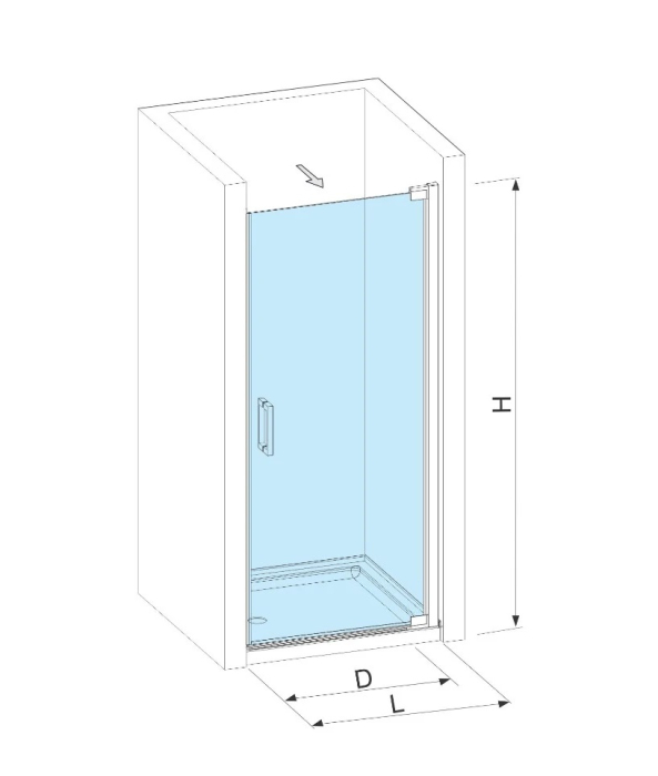 Ușă duș batantă WST 03 - sticla securizata + inox [5]