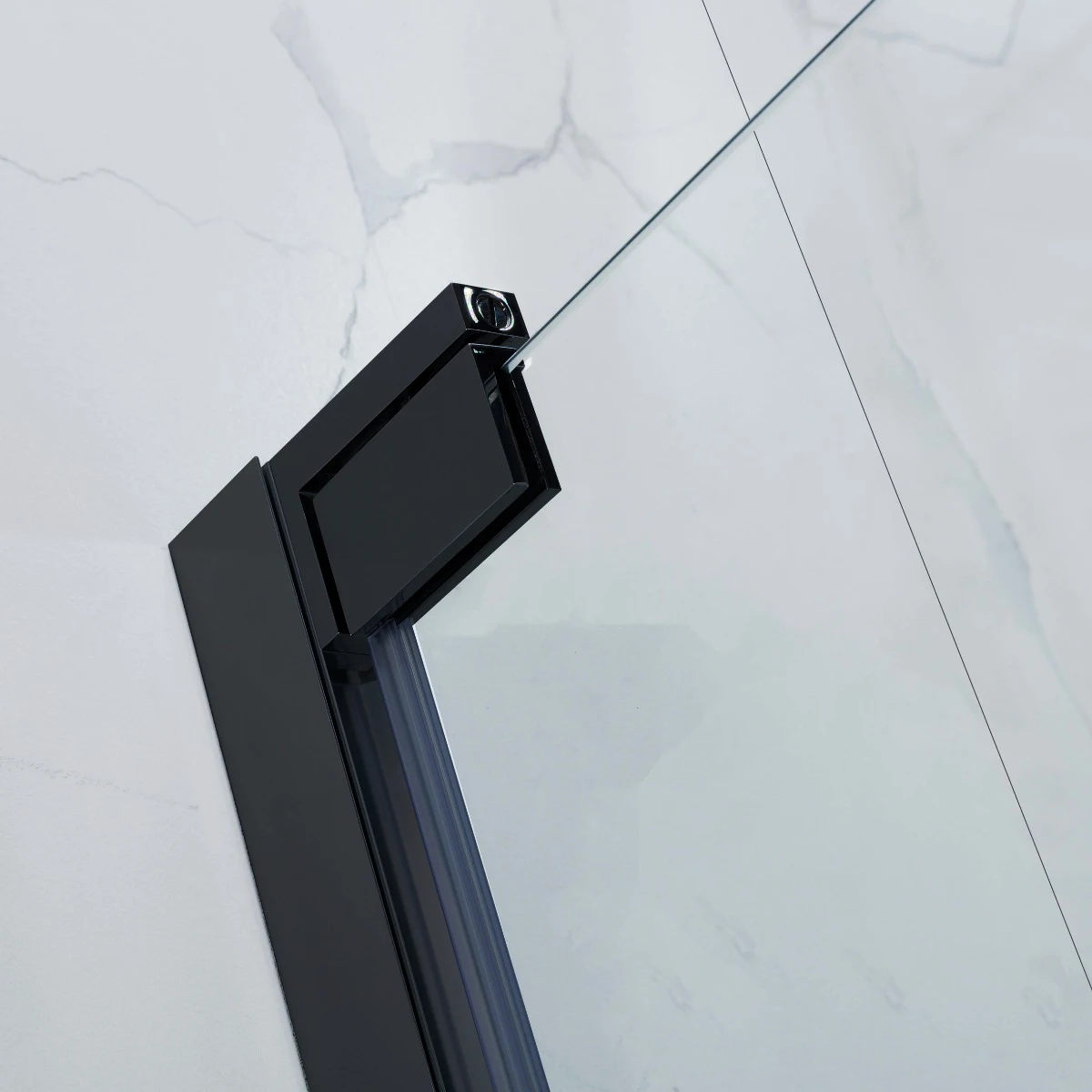 Ușă duș batantă WST 03 - sticla securizata + profil negru [3]