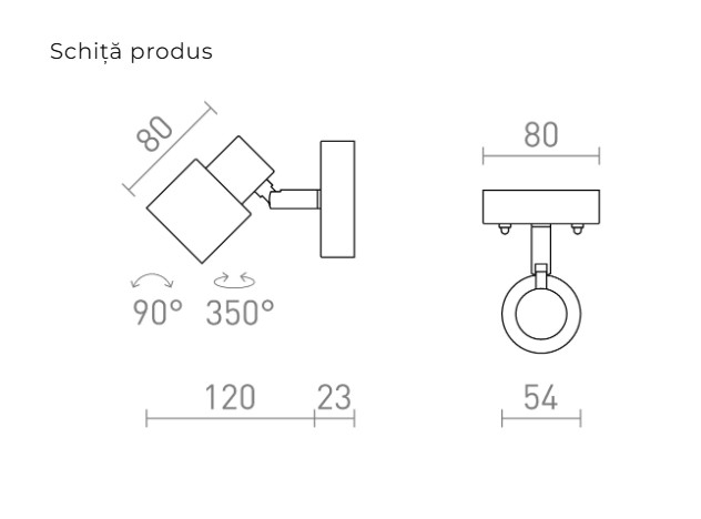 VALTO I – spot luminos / lampă de perete și tavan [5]