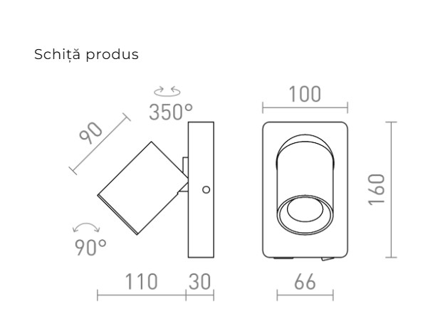 VOLTERA DE PERETE – Spot luminos [3]