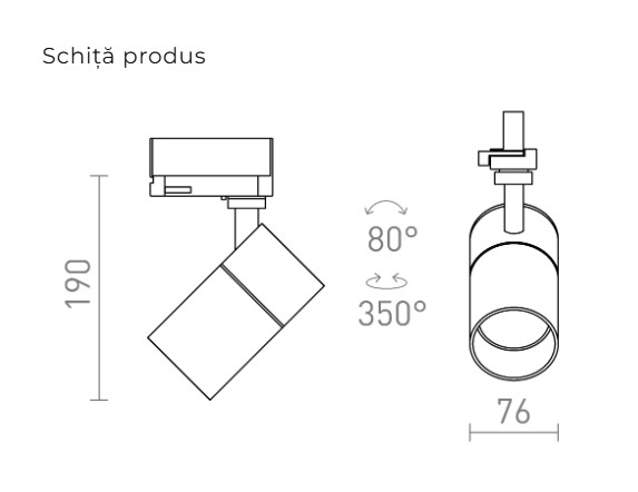 WISH 20 – Spot cilindric reglabil pentru șină cu 3 circuite [3]