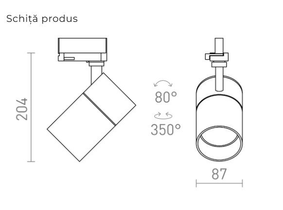 WISH 30 – Spot cilindric reglabil pentru șină cu 3 circuite [4]