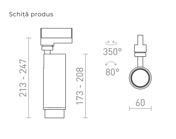 ZUMA – Corp de iluminat tubular pentru șină cu 3 circuite [5]