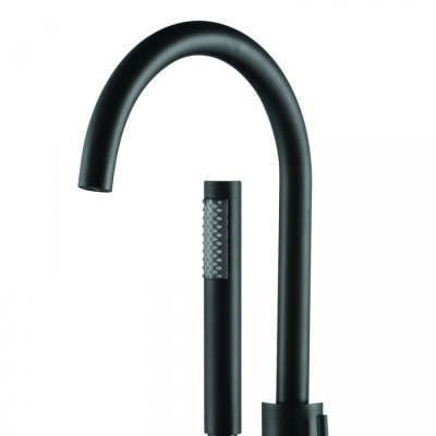 Baterie mixer cada pe pardoseala cu para dus - EROS BLACK [4]