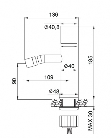 Baterie mixer bideu - JOAN BRASS PATTERN [1]