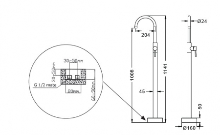 Baterie mixer de podea – ANDARE NERO [1]