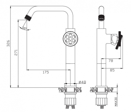 Baterie mixer inalt lavoar - INNA CROMO [1]