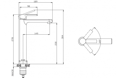 Baterie mixer inalt lavoar - TATI [1]