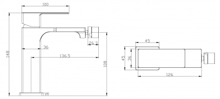 Baterie mixer pentru bideu- DELOS NERO [1]