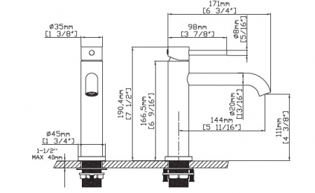 Baterie mixer pentru lavoar - ARTEMIS NERO [1]