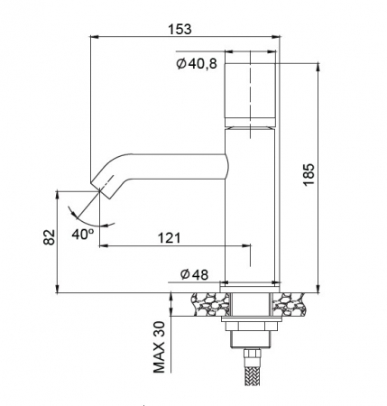 Baterie mixer pentru lavoar - JOAN MARMO NERO [2]
