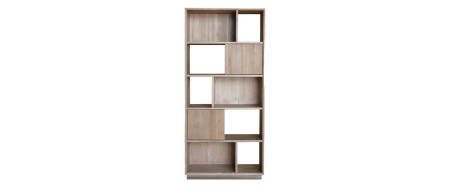 Corpuri de mobilier din lemn - Bibliotecă DAWSON – 80 × 32 × 175 cm, Oak B/C
