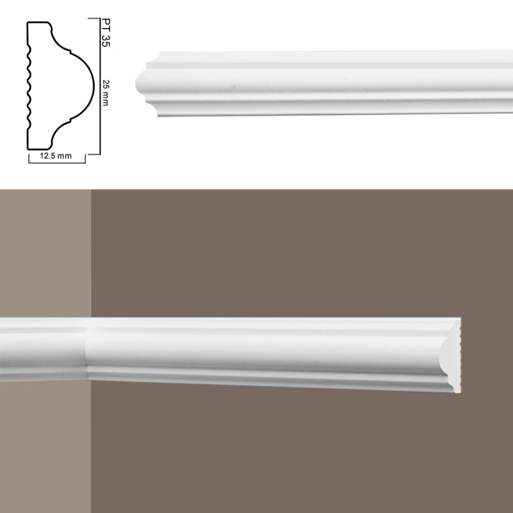 Brau decorativ interior - Brau duropolimer semi-rutund, latime 25 mm
