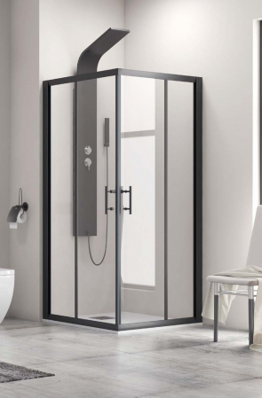 Cabine si panouri de dus - Cabina de Dus - FLORA 100 NERO