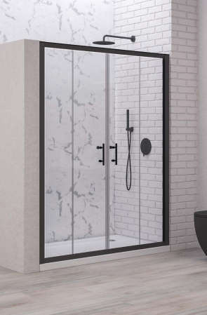 Cabine si panouri de dus - Cabina de Dus - FLORA 600 nero