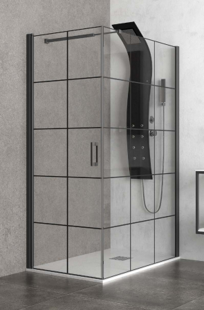 Cabine si panouri de dus - Cabina de dus - NERO PIVOT & FREE 1 NERO