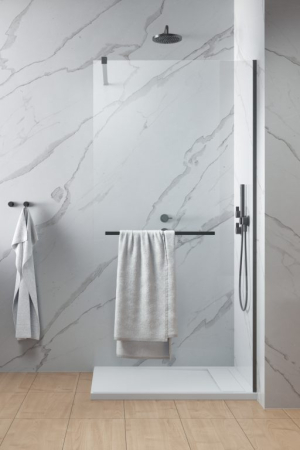 Cabine Walk In - Cabina Modo New II cu port prosop – Gun Metal Periat