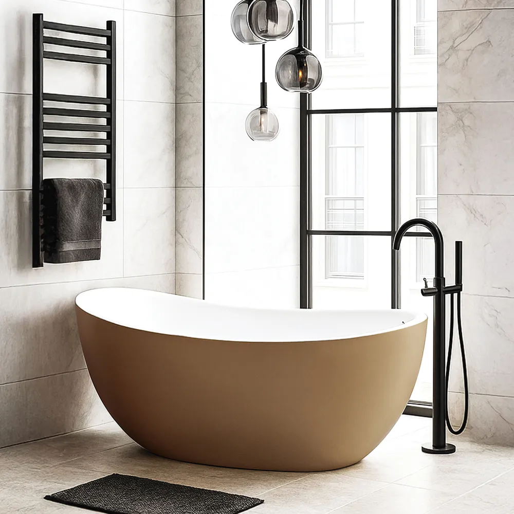 Cazi de baie - Cada LUXE - 177,5×80×58 cm, alb/auriu