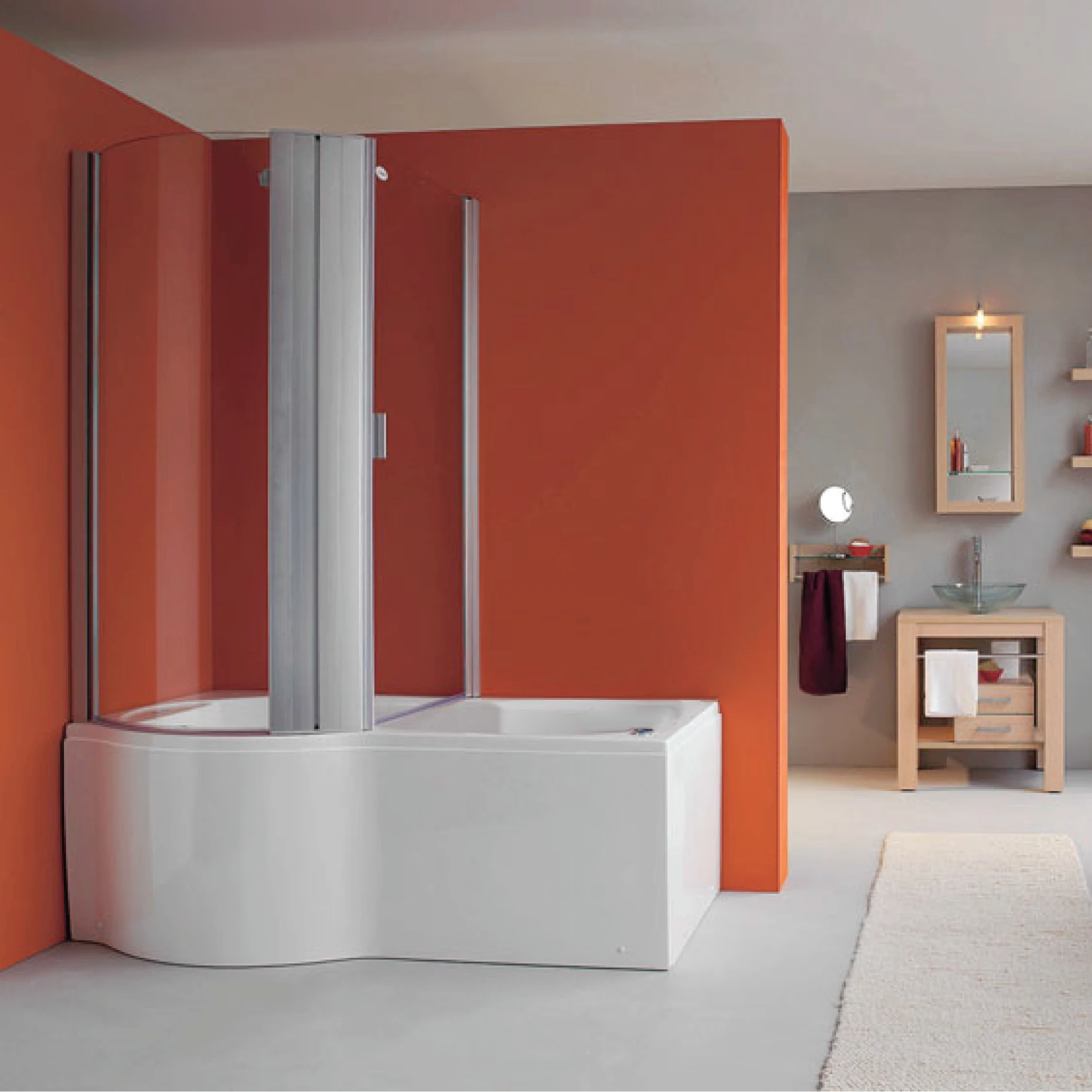 DOTARI BAIE - Cada RUGIADA cu paravan - 170 x 70 x 61 cm