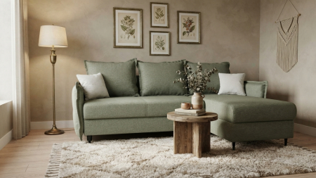 Colectia DANI - Canapea extensibilă DANI 2 locuri + insulă – 215x160 cm, extensie 127x153 cm