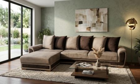 Colectia ROMA - Canapea extensibilă ROMA – 2 locuri + insulă, 275 x 195 cm, extensie 127 x 153 cm