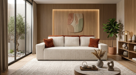 Mobilier D Concept - Canapea extensibilă Tiramisu 3 locuri – 255×120 cm (extensie 200x177 cm)