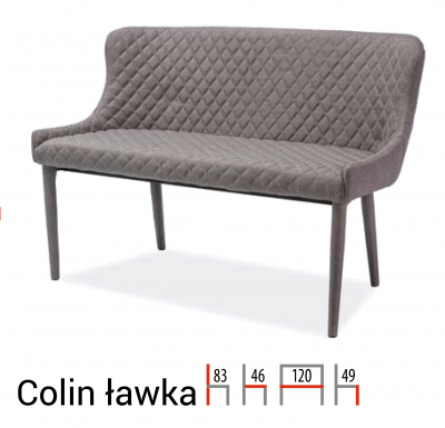 Scaune living - Banca Colin Gri - l120 x A46 x H83 cm