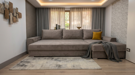 Mobilier D Concept - Colțar extensibil Caro Catifea cu 2 lăzi – 325 × 170 cm