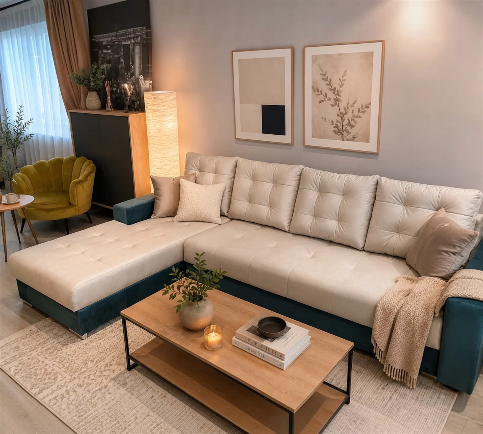 Colectia LYON - Colțar extensibil LYON – 300 × 200 cm, extensie 190 × 153 cm