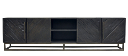 Corpuri de mobilier din lemn - Comodă TV VANCOUVER SILVERBACK – 220 × 48 × 60 cm, Rustical Oak