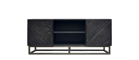 Corpuri de mobilier din lemn - Comodă TV VANCOUVER cu 2 Uși – 160 × 43 × 60 cm, BC Oak / Rustical Oak