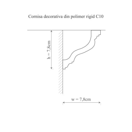 Cornisa tavan C10 - 7.8x7.8x200 cm [2]