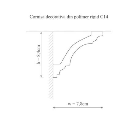 Cornisa tavan C14 - 7.8x8.5x200 cm [2]