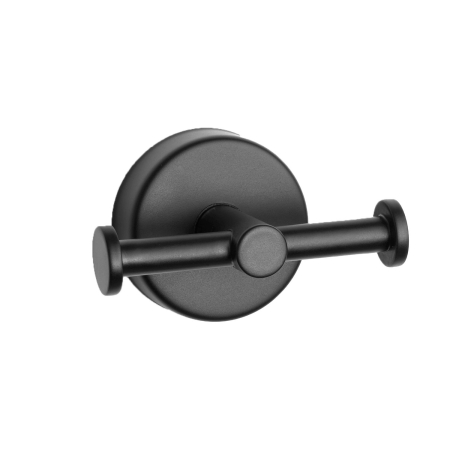 Colectia Moderno - Cuier dublu baie MODERNO NERO OPACO 2222