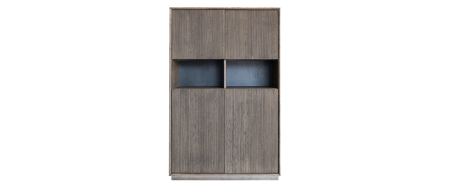 Corpuri de mobilier din lemn - Dulap Bar DAWSON – 110 × 43 × 175 cm, Rustical Oak