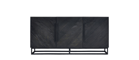 Corpuri de mobilier din lemn - Comodă VANCOUVER cu 3 Uși – 160 × 43 × 80 cm, BC Oak / Rustical Oak
