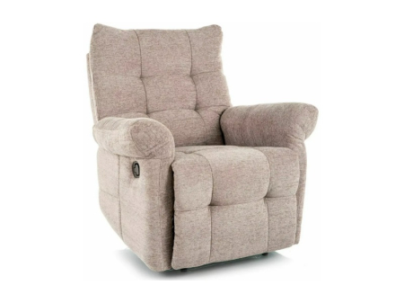 Fotolii Signal - Fotoliu Atos Raven cu recliner manual, material textil bej inchis, 88x94–160 x H103 cm